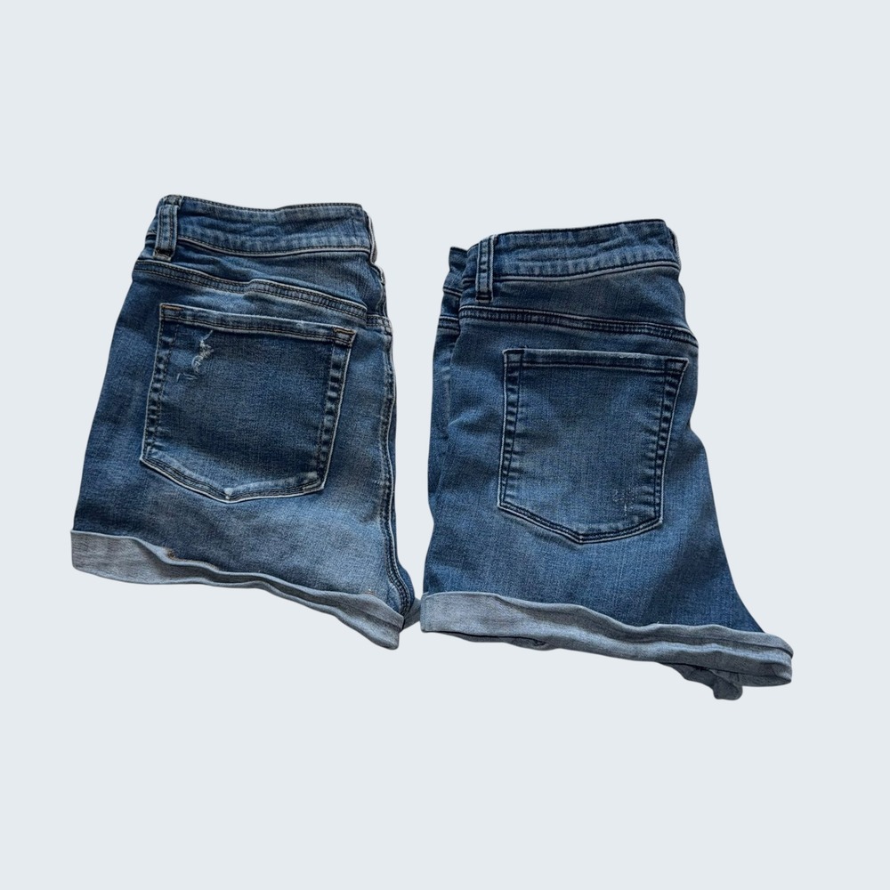PacSun Womens High Rise Super Stretch Shortie Distressed Denim Shorts Size 29‎